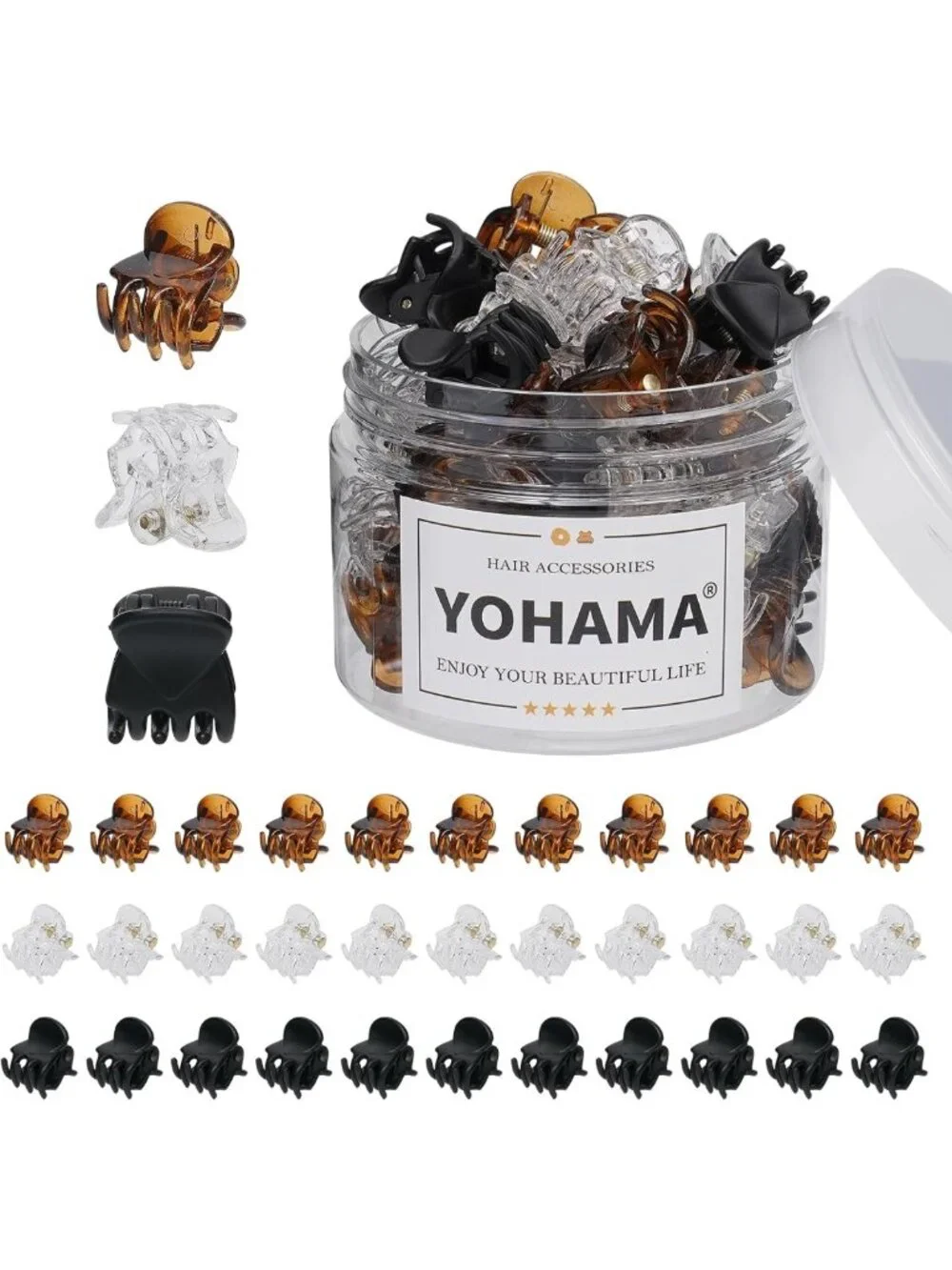 36 Pcs Mini Hair Claw Clips for Kids & Adults - Strong Hold, 3 Colors, Bangs